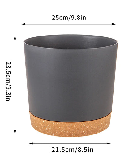 Large Indoor Succulent Planter - Circular Plastic Pot with Tray