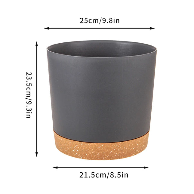 Large Indoor Succulent Planter - Circular Plastic Pot with Tray