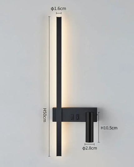 Modern Black & White Wall Lamp - Minimalist LED Light Fixture
