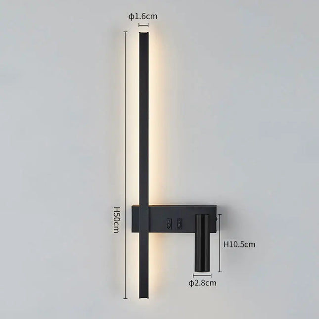 Modern Black & White Wall Lamp - Minimalist LED Light Fixture