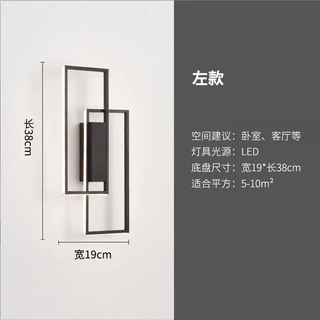 Modern LED Wall Lamp - Black or Gold, Dimmable for Living Room