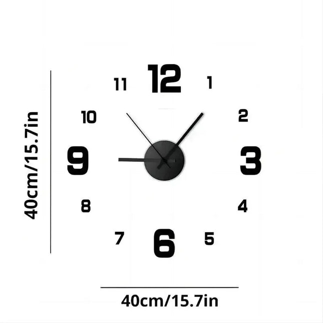 Creative Frameless DIY Wall Clock Wall Decoration