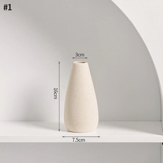 Modern White Ceramic Vase - Nordic Decorative Flower Pot for Home Decor