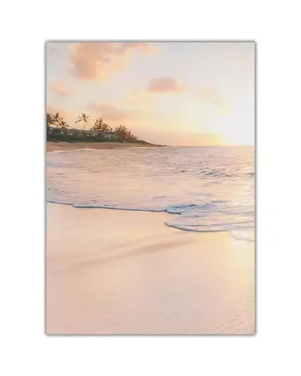 Seascape Blue Canvas Print - Modern Beach Landscape Wall Art Decor