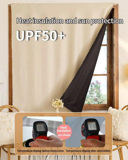 Simple Blackout Bedroom Curtains - High Shading, Self-Adhesive Design