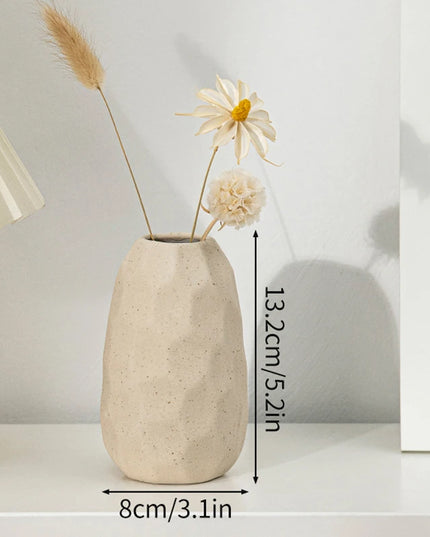 Modern White Ceramic Vase - Nordic Decorative Flower Pot for Home Decor