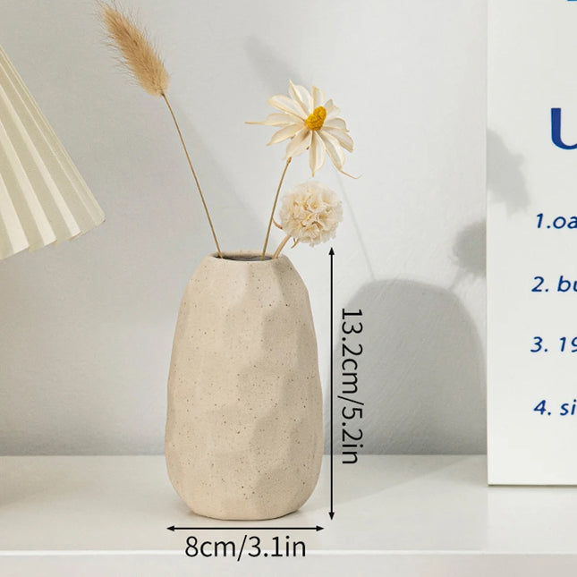 Modern White Ceramic Vase - Nordic Decorative Flower Pot for Home Decor