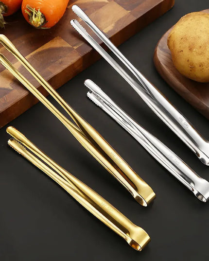 2Pcs Kitchen Tongs Stainless Steel Barbecue Tongs