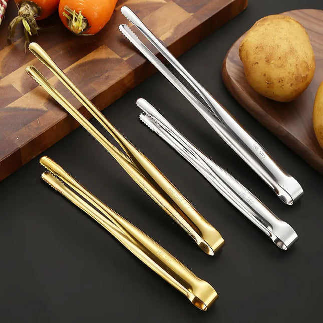 2Pcs Kitchen Tongs Stainless Steel Barbecue Tongs