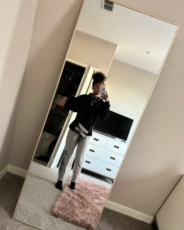 CASSILANDO 65" Full Length Mirror - Stylish Black Metal Frame