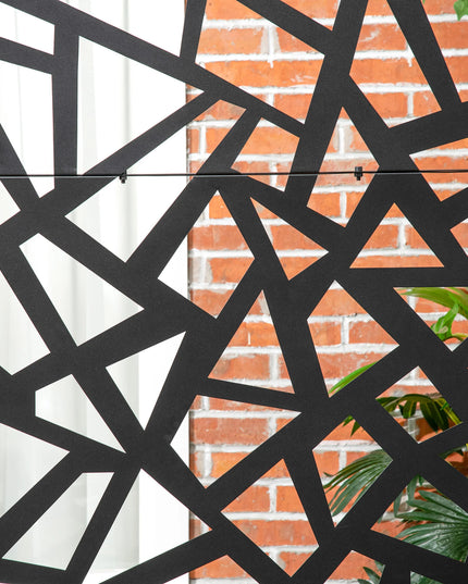 Outsunny 6.5FT Freestanding Outdoor Privacy Screen - Metal Divider