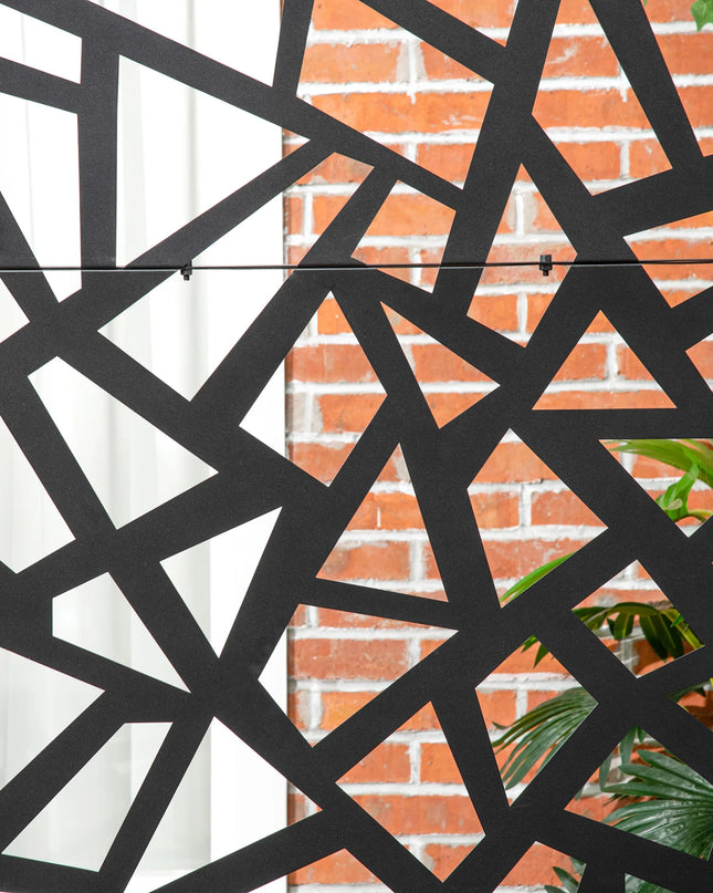Outsunny 6.5FT Freestanding Outdoor Privacy Screen - Metal Divider