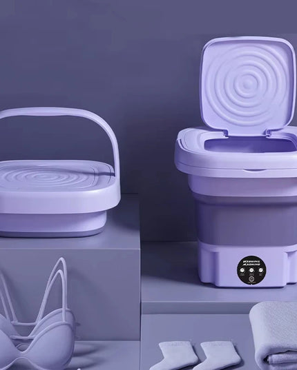 Mini Portable Washing Machine 8L - Foldable, USB-Powered Spin Dryer