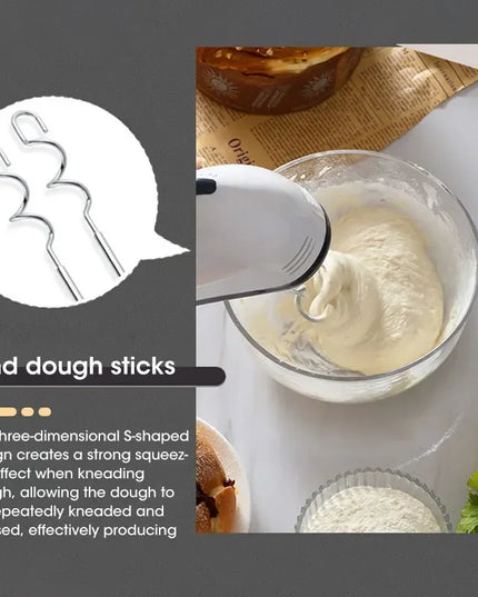 Handheld Electric Egg Beater - 7-Speed Mixer for Baking and Cooking