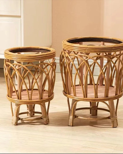 Ins Nordic Flower Pot Basket Wooden Flower Frame Indoor Outdoor Flower Pot Stand Living Room Green Plant Flower Pot Container