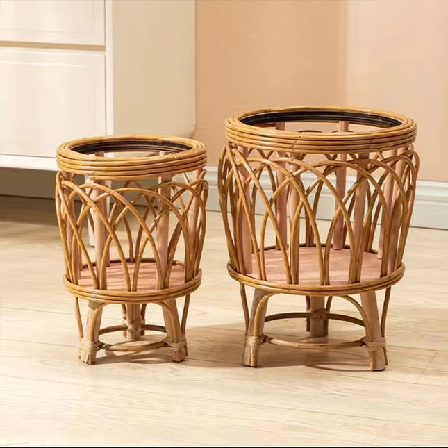 Ins Nordic Flower Pot Basket Wooden Flower Frame Indoor Outdoor Flower Pot Stand Living Room Green Plant Flower Pot Container