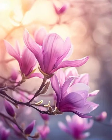 Modern HD Magnolia Flowers Canvas Art - Unframed Wall Decoration
