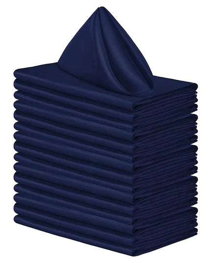 12pcs Satin Cocktail Napkins - 30x30cm Hemstitched Table Decor