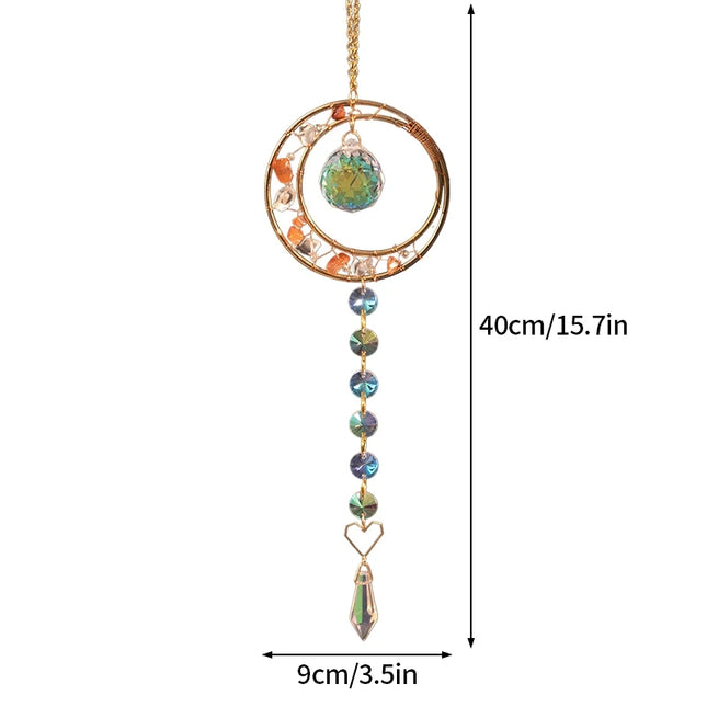 Crystal Sun Catchers Wind Chimes - Rainbow Light Catching Outdoor Decor