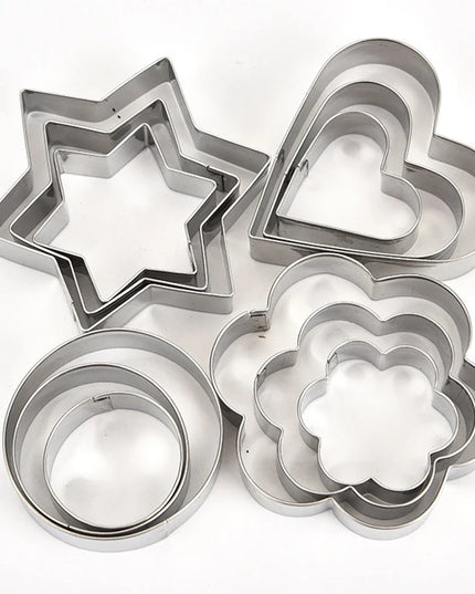 DIY Baking Tool Set - 12/6/5/4 Pcs Stainless Steel Biscuit Molds
