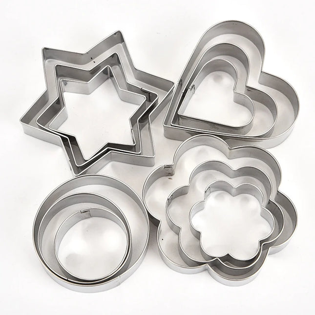 DIY Baking Tool Set - 12/6/5/4 Pcs Stainless Steel Biscuit Molds