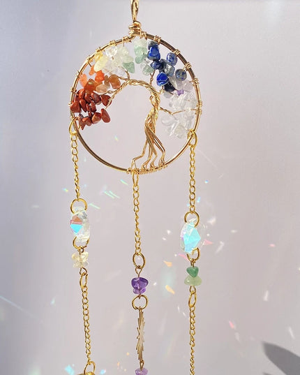 Crystal Sun Catchers Wind Chimes - Rainbow Light Catching Outdoor Decor