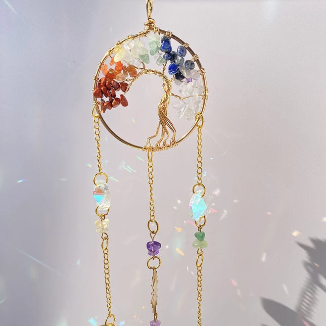 Crystal Sun Catchers Wind Chimes - Rainbow Light Catching Outdoor Decor
