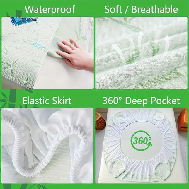 Anqianny Waterproof Bamboo Mattress Cover - Cooling, Deep Pocket Design