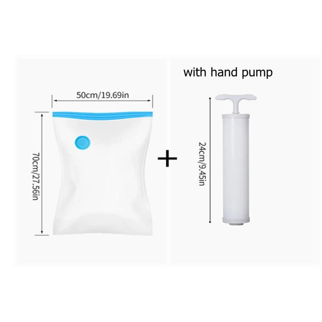 Clothes Storage Vacuum Bags - Compression Organizer with Hand Pump