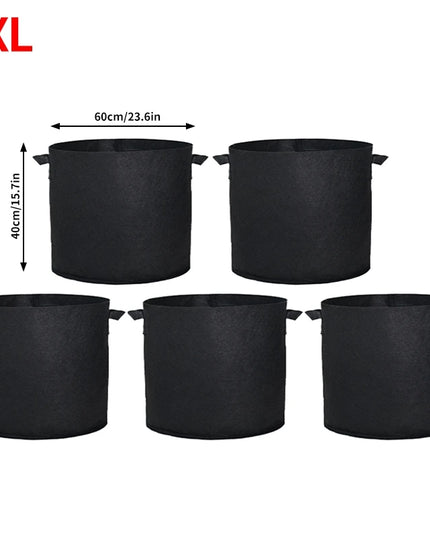 5PCS 3-30 Gallons Garden Vegetable Planting Bag Felt Grow Bags Plant Seedling Bag for Potato Tomato Flower Planting Accessories
