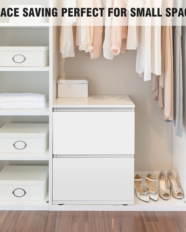 Modern White Wooden Bedside Table - 1 or 2 Drawer Nightstand
