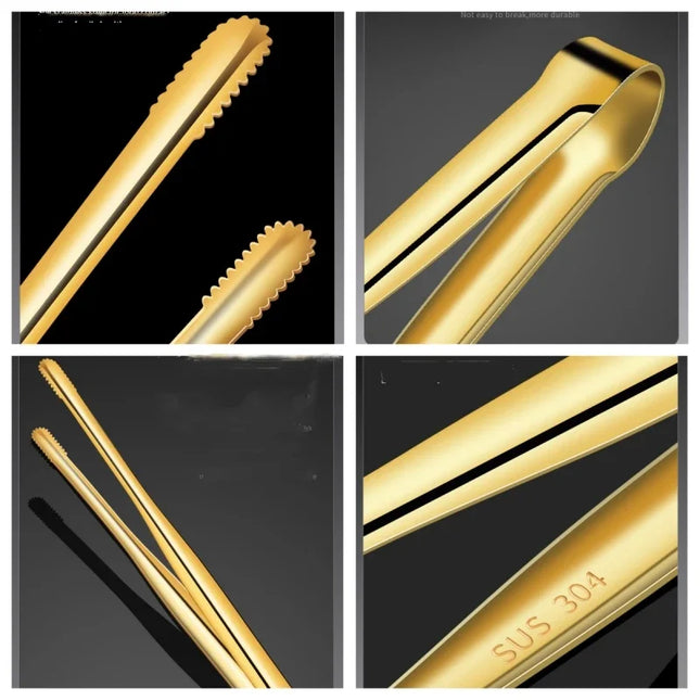 2Pcs Kitchen Tongs Stainless Steel Barbecue Tongs