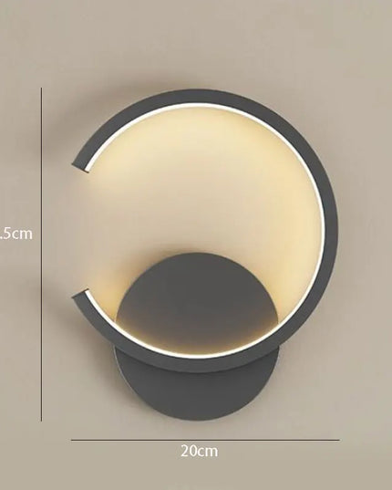 Modern LED Wall Light - Black & White Semicircle Design for Home