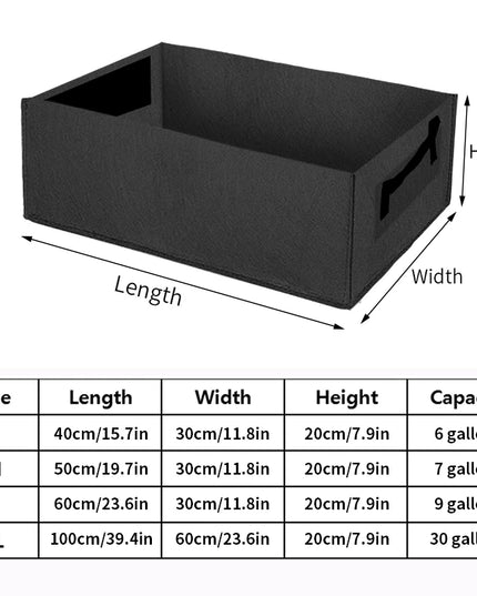Rectangle Felt Garden Grow Bag - Eco-Friendly Planting Pot for Vegetables