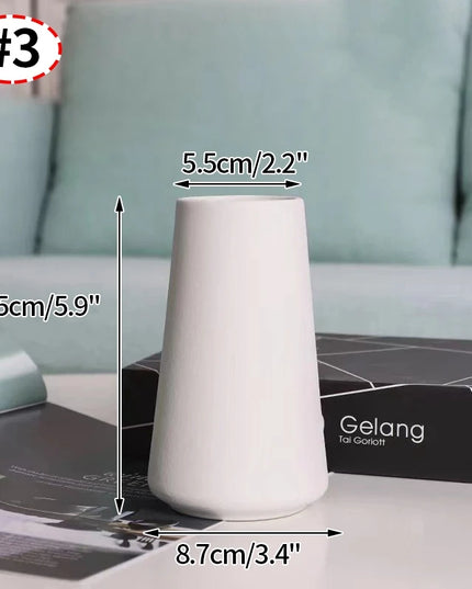 White Ceramic Nordic Vases - Elegant Decorative Flower Arrangements
