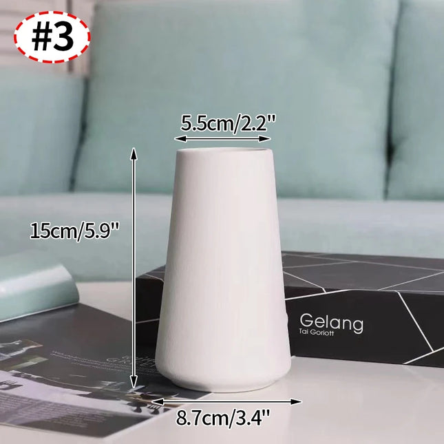 White Ceramic Nordic Vases - Elegant Decorative Flower Arrangements