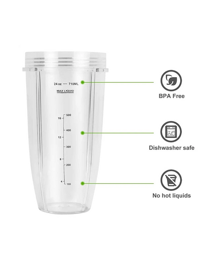 Y21A Replacement 24Oz Cups with Spout Lid for Nutri Ninja Blenders