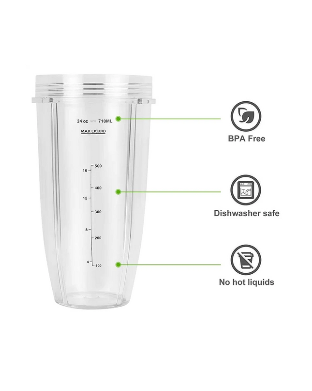 Y21A Replacement 24Oz Cups with Spout Lid for Nutri Ninja Blenders