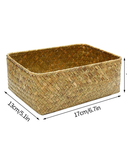 Handmade Woven Storage Basket - Eco-Friendly Picnic & Sundries Organizer