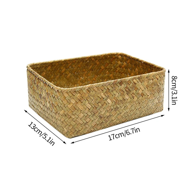 Handmade Woven Storage Basket - Eco-Friendly Picnic & Sundries Organizer