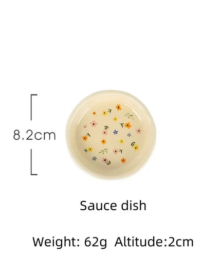 Korean Ceramic Bowl Dish with Fresh Flower Design
