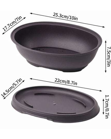 Purple Imitation Pottery Flowerpot - Square, Oval, Hexagonal Planters