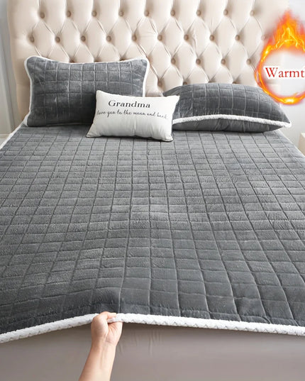 Anqianny Velvet Quilted Mattress Topper - Non-Slip, Warm Comfort