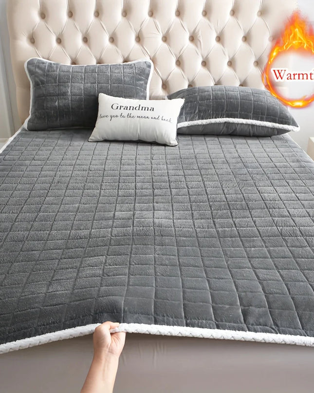 Anqianny Velvet Quilted Mattress Topper - Non-Slip, Warm Comfort
