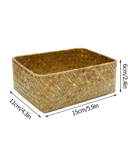 Handmade Woven Storage Basket - Eco-Friendly Picnic & Sundries Organizer