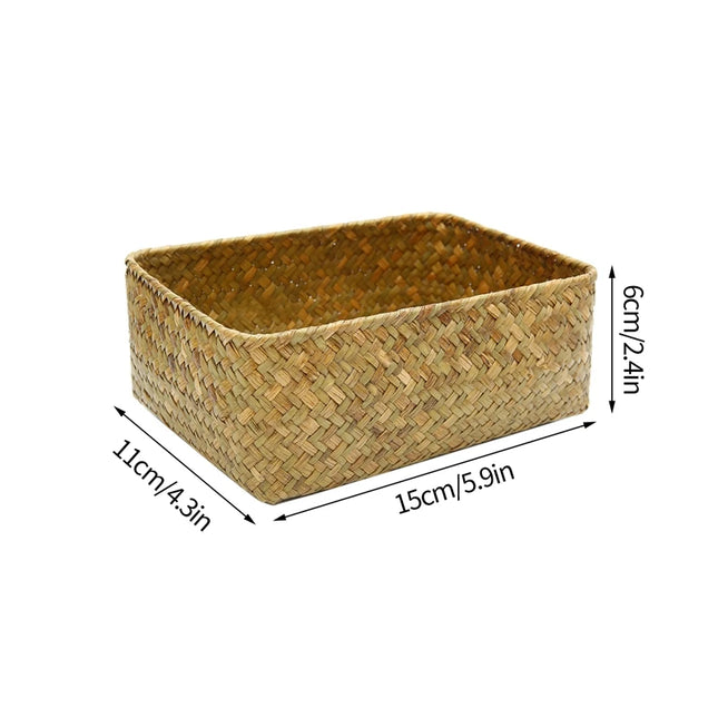 Handmade Woven Storage Basket - Eco-Friendly Picnic & Sundries Organizer