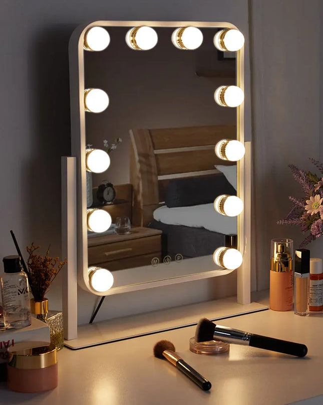 Modishion Hollywood Makeup Mirror - 12 LED Lights, Smart Control