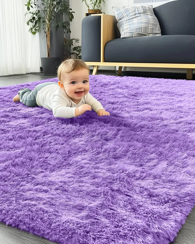 Olanly Large Fluffy Shaggy Area Rug - Soft Plush Indoor Carpet