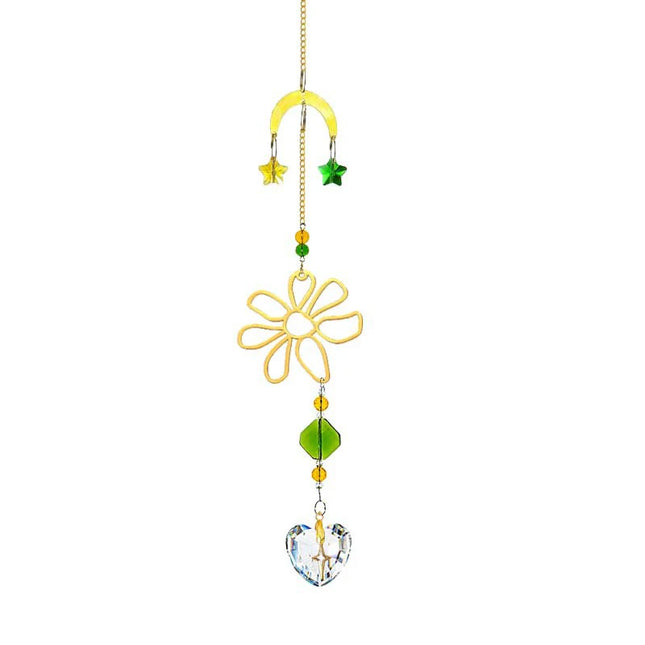 Rainbow Prism Wind Chimes - Artificial Crystal Hanging Pendant Decor