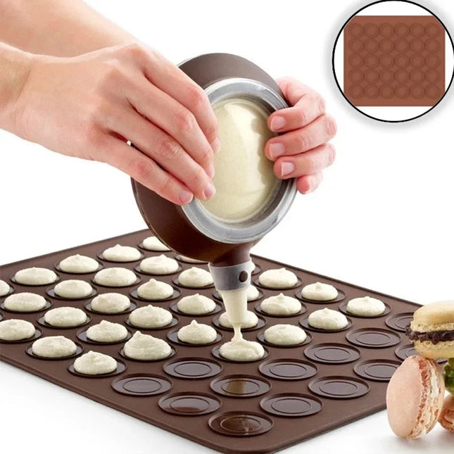 30 Holes Macaron Baking Mat, Non-Stick Silicone